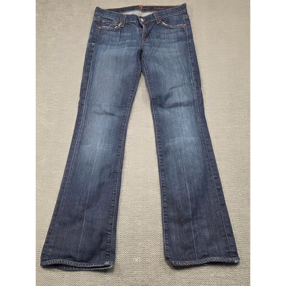 7 For All Mankind Denim - 7 For All Mankind Bootcut Jeans Womens 28 Dark Wash Blue Low Rise Stretch USA